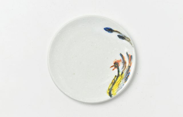 松本郁美 3D 貫入灰釉色絵蓋碗（舞楽人） ｜ 暮らしのうつわ花田 和