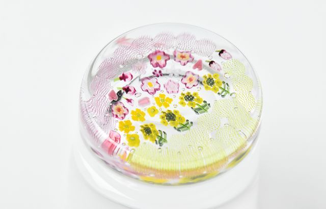 三留舞 13B 桜と菜の花 グラス ｜ 暮らしのうつわ花田 和食器 通販