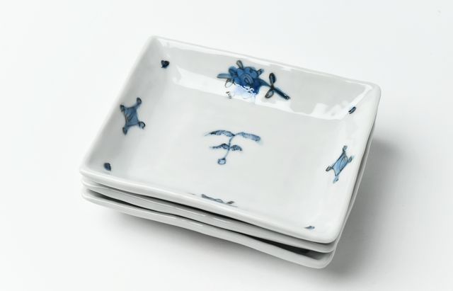 正木春蔵 タンパン呉須長角小皿 ｜ 暮らしのうつわ花田 和食器 通販