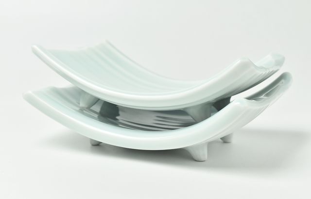 陶房独歩炎 4 青白磁ロクロ手長皿（小） ｜ 暮らしのうつわ花田 和食器