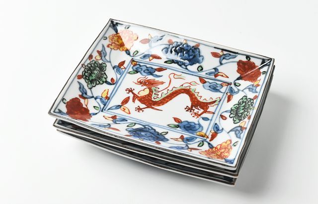 山本恭代 色絵龍文長角皿 ｜ 暮らしのうつわ花田 和食器 通販