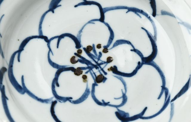 中尾万作 3 染付牡丹文皿 ｜ 暮らしのうつわ花田 和食器 通販
