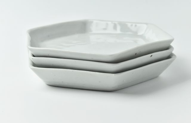 中尾万作 73 白磁六角型打皿 ｜ 暮らしのうつわ花田 和食器 通販