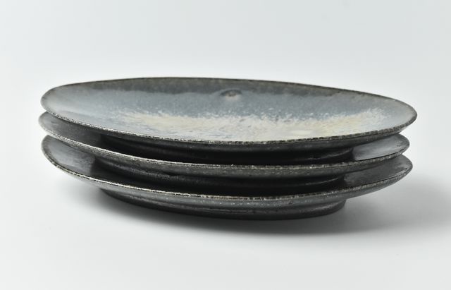 清岡幸道 3 碧灰オーバル皿小 ｜ 暮らしのうつわ花田 和食器 通販