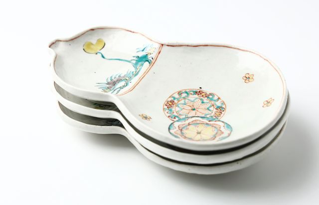 松浦ナオコ 1 色絵丸紋瓢皿 ｜ 暮らしのうつわ花田 和食器 通販