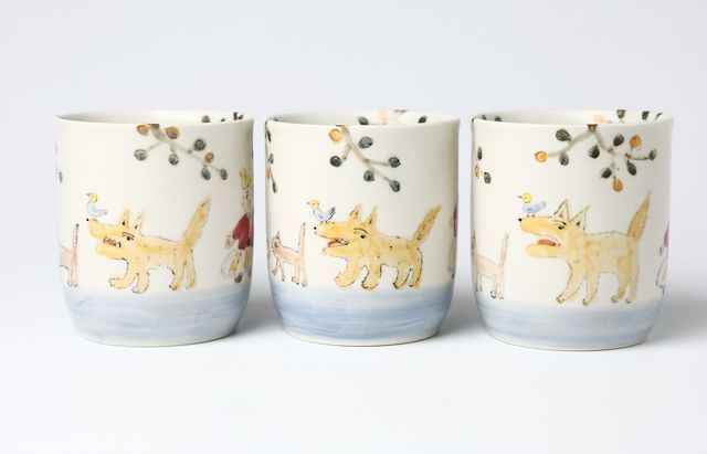 松浦ナオコ 13 オオカミのマグカップ（ならんで行進） ｜ 暮らしの