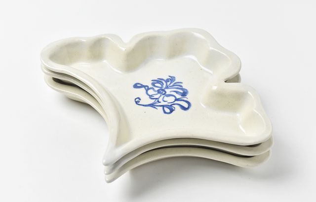 松本郁美 48 貫入灰釉銀杏型皿 ｜ 暮らしのうつわ花田 和食器 通販