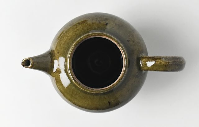 日高伸治 1E ティーポットLアメ緑釉 ｜ 暮らしのうつわ花田 和食器 通販