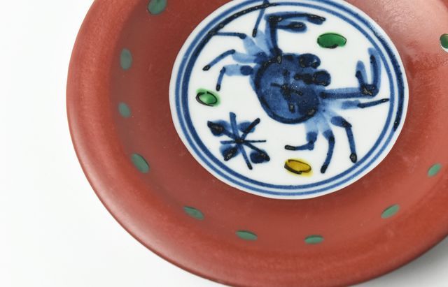 廣野俊彦 26 染付蟹渕赤塗小皿 ｜ 暮らしのうつわ花田 和食器 通販