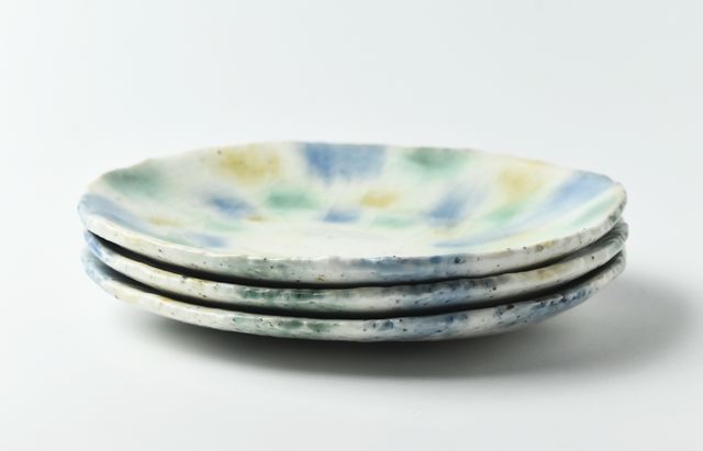 鈴木重孝 12 三彩流し釉楕円小皿 ｜ 暮らしのうつわ花田 和食器 通販