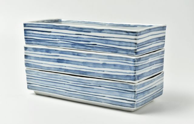 海野裕 染付有平長角皿 ｜ 暮らしのうつわ花田 和食器 通販