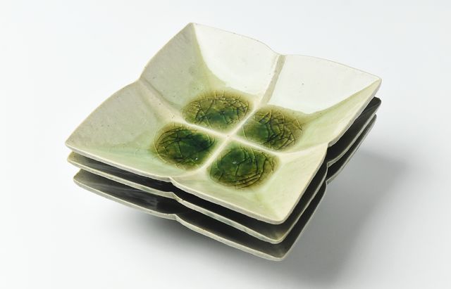 雪ノ浦裕一 緑釉四葉平鉢 ｜ 暮らしのうつわ花田 和食器 通販