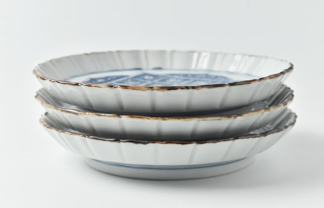 西納三枝 染付花文色紙輪花5.3寸皿 ｜ 暮らしのうつわ花田 和食器 通販