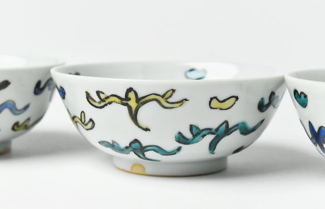 山本恭代 飯碗 色絵こより遊び（浅） ｜ 暮らしのうつわ花田 和食器 通販