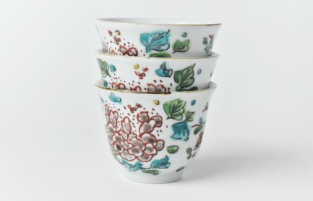 浦陽子 8 赤絵牡丹文Cup ｜ 暮らしのうつわ花田 和食器 通販