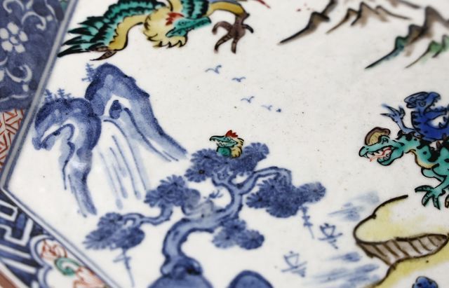 松浦コータロー 22 色絵祥瑞恐竜文六角皿 ｜ 暮らしのうつわ花田 和