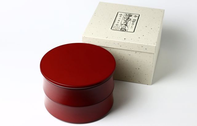 浄法寺 7寸二段丸重（朱） ｜ 暮らしのうつわ花田 和食器 通販