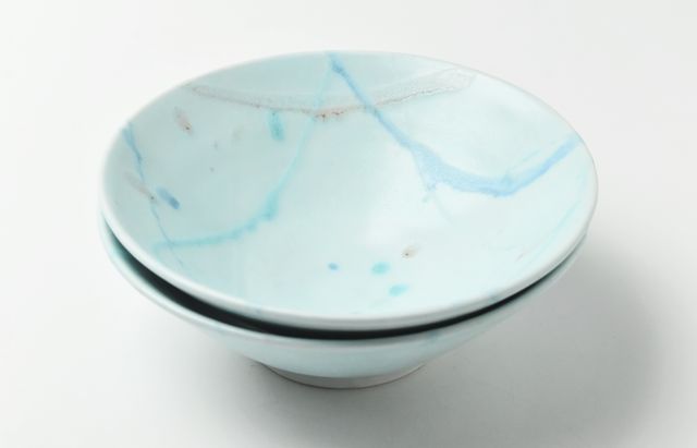 鈴木重孝 16 トルコペールブルー釉打ち水文6寸鉢 ｜ 暮らしのうつわ