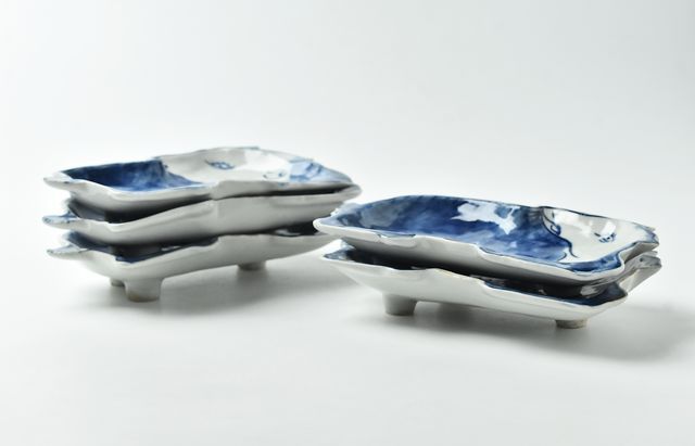 【値下げ】 乾山写 花形 果物皿 5客 値下げ】 乾山写 花形 果物皿 5客 値下げ】 乾山写 花形 果物皿 5客