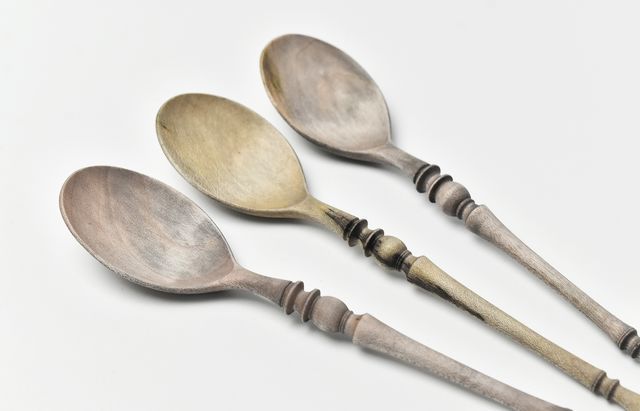 鈴木潤吾　ディナースプーン　3点セット　楓　山桜 鈴木潤吾 ディナースプーン 3点セット 楓 山桜 鈴木潤吾｜蓮華 山桜鉄染