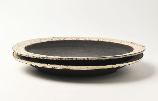 雪ノ浦裕一 5 漆黒幾何文大皿 ｜ 暮らしのうつわ花田 和食器 通販