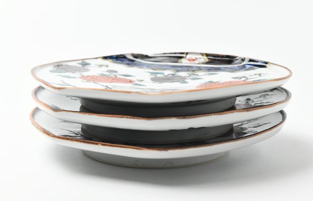 山本恭代 壺形皿色絵花枝文 ｜ 暮らしのうつわ花田 和食器 通販