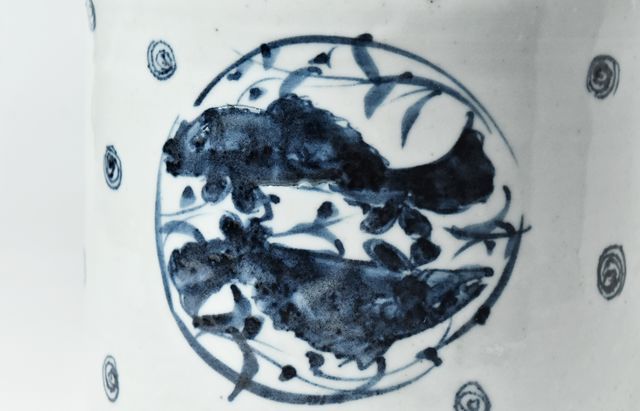 送料無料　清時代嘉慶道光青花罐/水指　本物保証　『喜』無し　耳あり　希少造形 送料無料 清時代嘉慶道光青花罐/水指 本物保証 『喜』無し 耳あり 希少