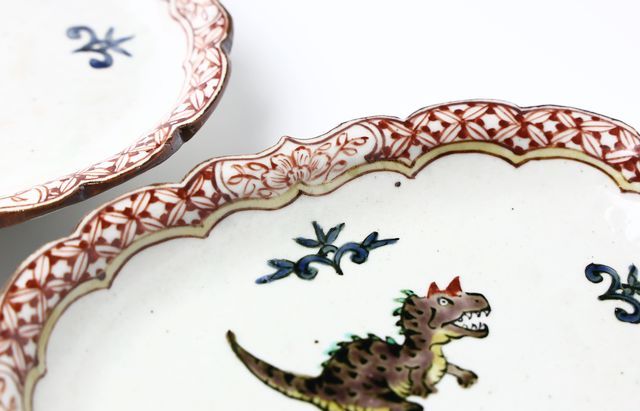 【新品未使用】　松浦コータロー　蓮華　レンゲ　双囍紋　蝙蝠 松浦コータロー 23 色絵タイガー牡丹恐竜文楕円皿 ｜ 暮らしのうつわ