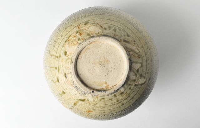 水垣千悦 6 灰釉印花丸壺 ｜ 暮らしのうつわ花田 和食器 通販