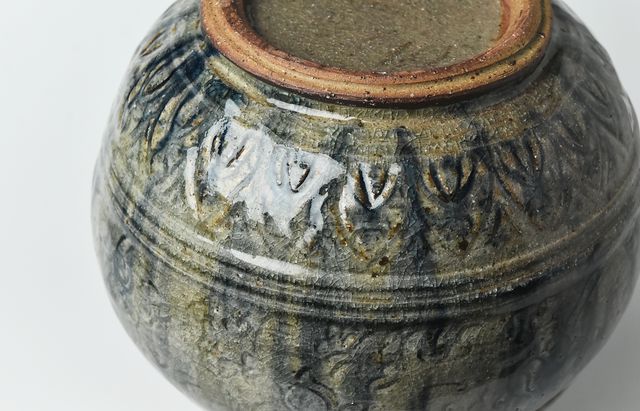 イムサエム 黄釉刻文手付花器 ｜ 暮らしのうつわ花田 和食器 通販