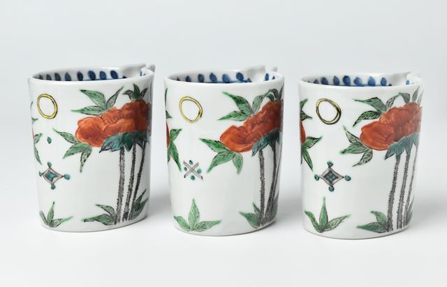 正木春蔵 色絵染附 楕円筒片口B ｜ 暮らしのうつわ花田 和食器 通販
