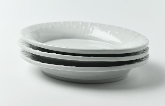 高原真由美 8 楕円皿 白磁いっちん雫 ｜ 暮らしのうつわ花田 和食器 通販