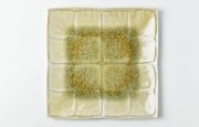 雪ノ浦裕一 21 琥珀釉紫陽花文四方大皿