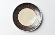 杉本寿樹 鉄巻線刻皿7寸
