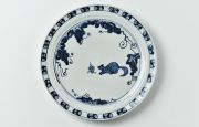 北野敏一（犀ノ音窯） リスにぶどう図平皿