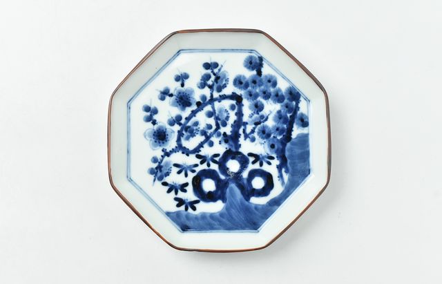 岩永浩 松竹梅文八角小皿
