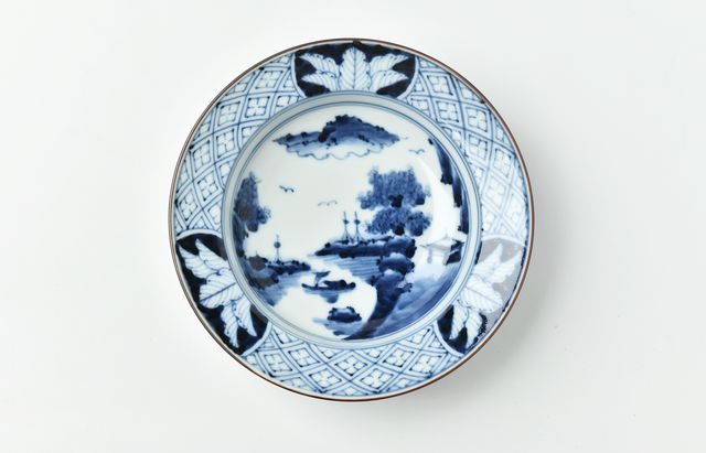 岩永 浩 祥瑞山水図リム5寸皿