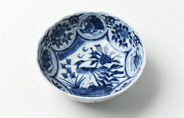 岩永 浩 芙蓉手花鳥文輪花深向付