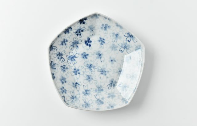 海野裕 桜花詰五角皿