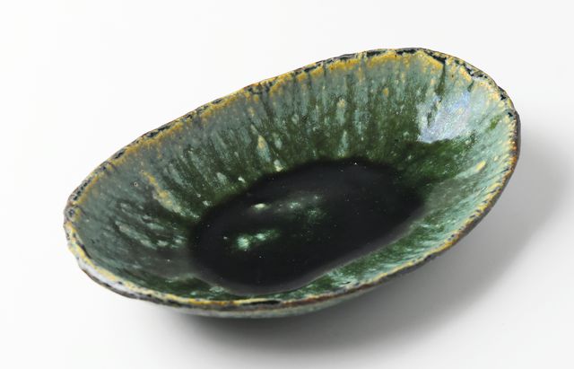 吉田学 縁鉄織部楕円鉢（深）