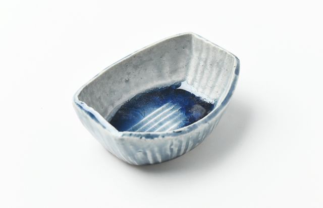 雪ノ浦裕一 11 藍釉楕円豆鉢