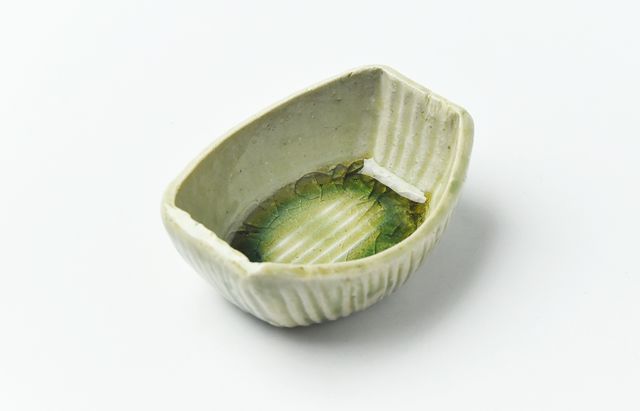 雪ノ浦裕一 12 緑釉楕円豆鉢