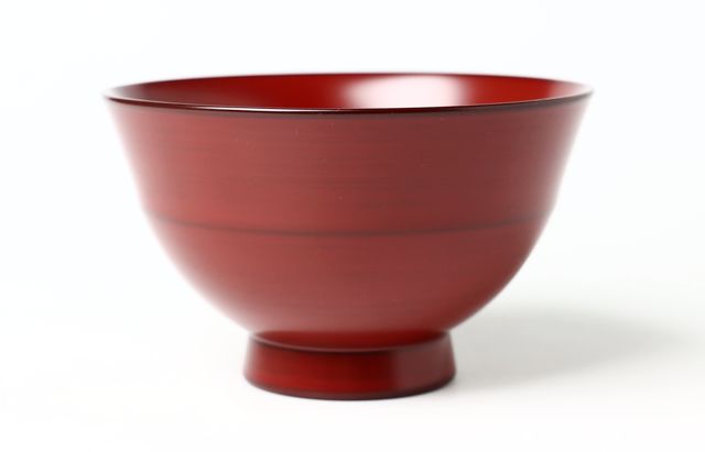 玉山保男（艸工房） 茶漬椀（5寸）本朱 トチ