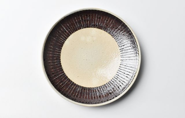 杉本寿樹 鉄巻線刻皿7寸