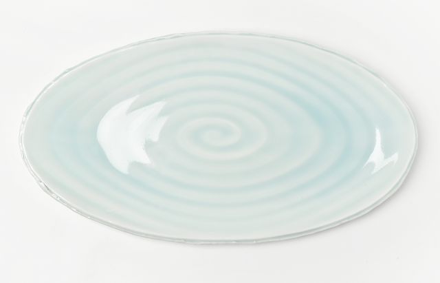 陶房独歩炎 45B 青白磁楕円長皿（大）