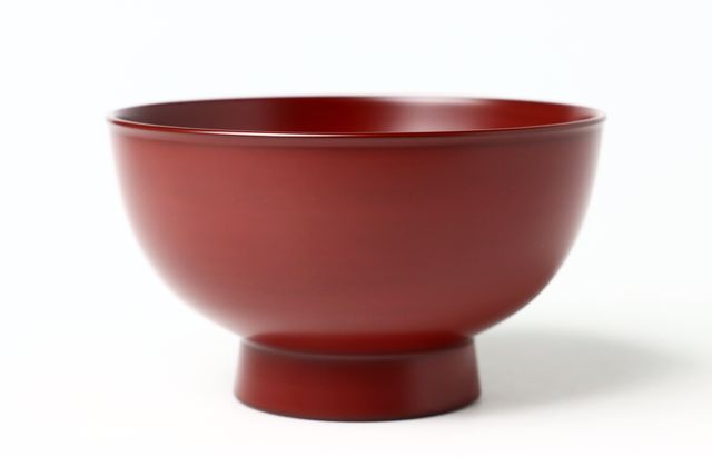 浅野奈生 大玉椀（朱）トチ