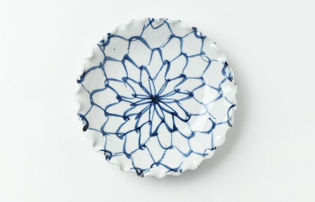 中尾万作 4 網目輪花6寸皿