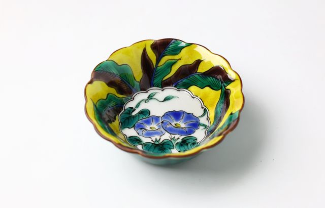池島直人 9　色絵輪花小付 朝顔