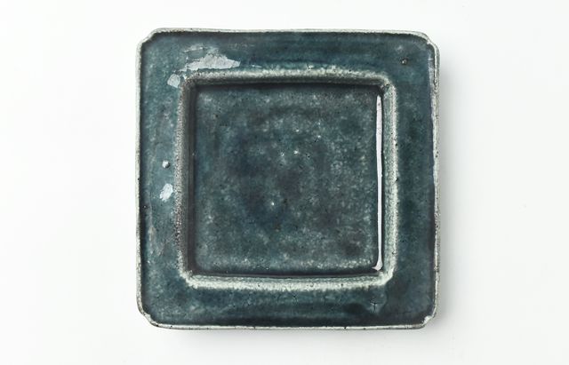 杉本太郎 16 6寸四方鍔縁鉢緑