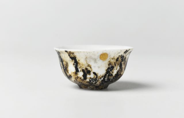 土井宏友 　陶胎漆器 竜紋塗り 茶盃F